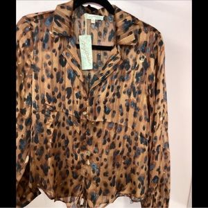 V neck tie front women’s blouse